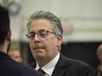 GOP attorney general nominee Matthew DePerno at a Macomb County Trump rally, Oct. 1, 2022.