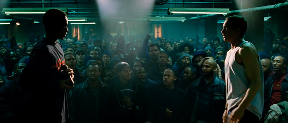In the film: The Shelter 431 E. Congress St., Detroit This one is tricky — technically, the Shelter is a very real music venue where Slim Shady actually did get his start rapping early in his career. However, all the scenes for the movie were actually shot in a set built at the Rivertown Warehouse District.