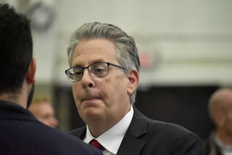GOP attorney general nominee Matthew DePerno at a Macomb County Trump rally, Oct. 1, 2022. - Laina G. Stebbins