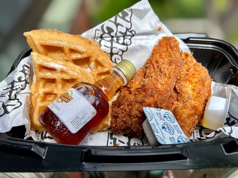 A half order of Mama’s Chicken & Waffles at the Chicken Coupe on Belle Isle. - Steve Neavling