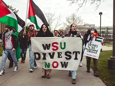 A previous pro-Palestinian protest at Wayne State University.